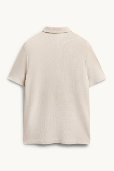 Herren - Poloshirt - Regular Fit - strukturiert - sandfarben