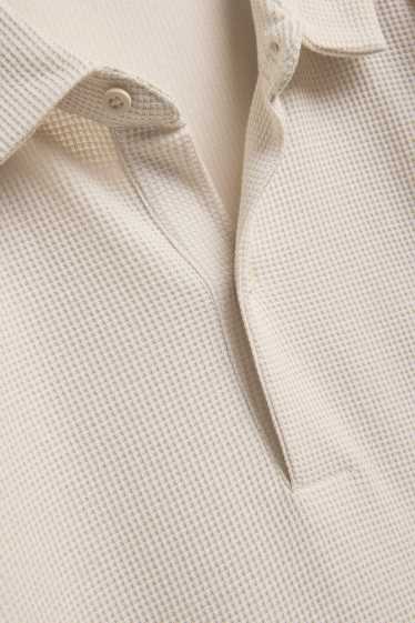 Herren - Poloshirt - Regular Fit - strukturiert - sandfarben