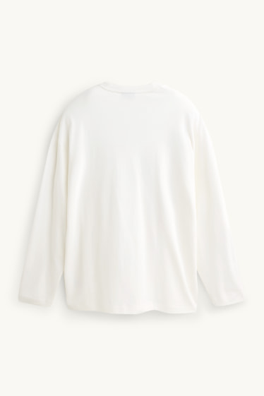 Hommes - Haut à manches longues - relaxed fit - blanc