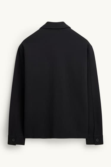 Hommes - Veste-chemise - relaxed fit - col kent - noir