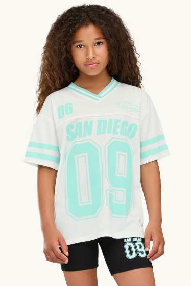 Kinder Mädchen - San Diego - Set - Kurzarmshirt und Leggings - 2 teilig - weiss / schwarz