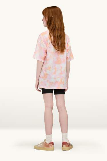 Kinder Mädchen - Nirvana - Set - Kurzarmshirt und Shorts - 2 teilig - rosa / orange