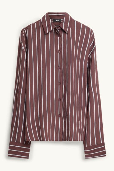 Femmes - Blouse-chemise - à rayures - rouge / blanc