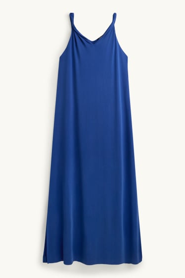 Femmes - Robe avec encolure en V - straight fit - bleu