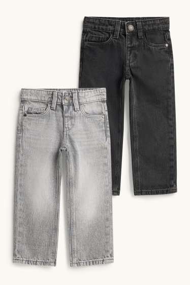 Kinder Jungen - Multipack 2er - Straight Jeans - jeansgrau