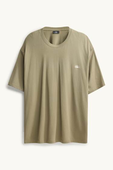 Hommes - T-shirt - relaxed fit - kaki