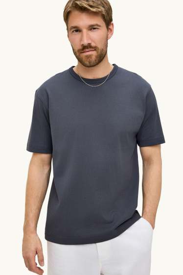Heren - T-shirt - relaxed fit - donkergrijs