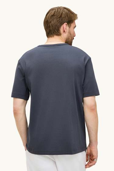 Heren - T-shirt - relaxed fit - donkergrijs
