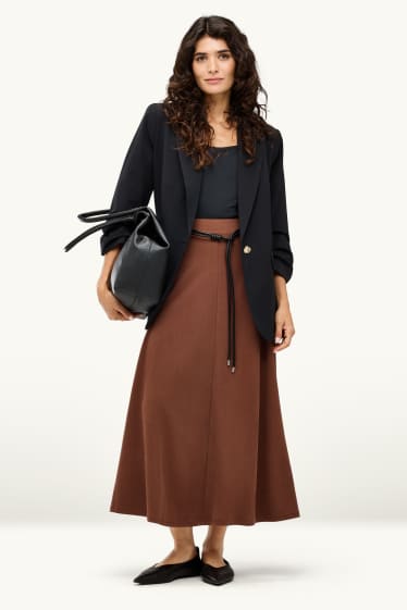 Women - Skirt with belt - brown