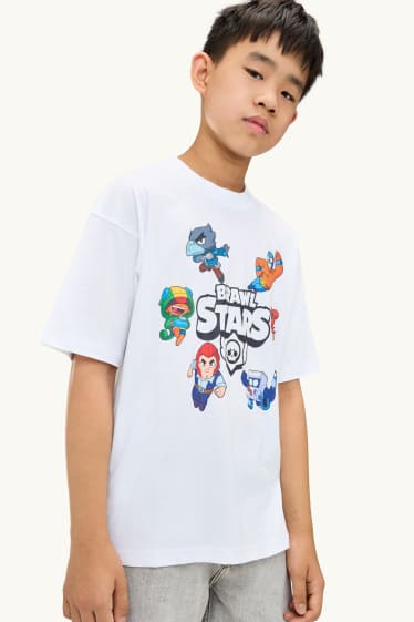 Copii - Băieți - Brawl Stars - tricou cu mânecă scurtă - alb