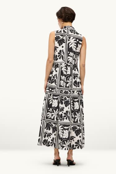 Damen - Kleid - schwarz / weiß