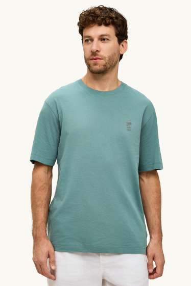Heren - T-shirt - relaxed fit - groen