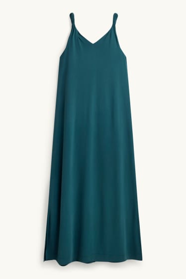Femmes - Robe avec encolure en V - straight fit - turquoise foncé