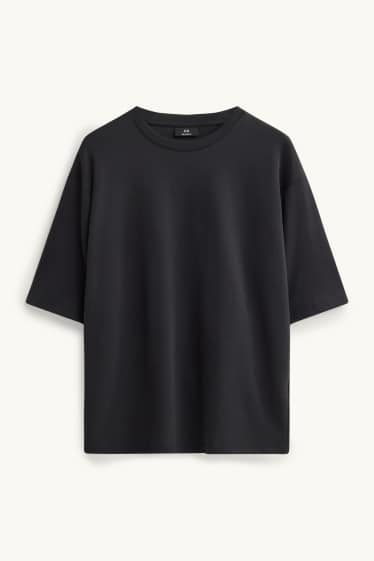 Heren - T-shirt - relaxed fit - zwart