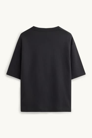 Heren - T-shirt - relaxed fit - zwart