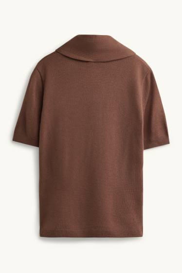 Women - Jumper - short sleeve - brown