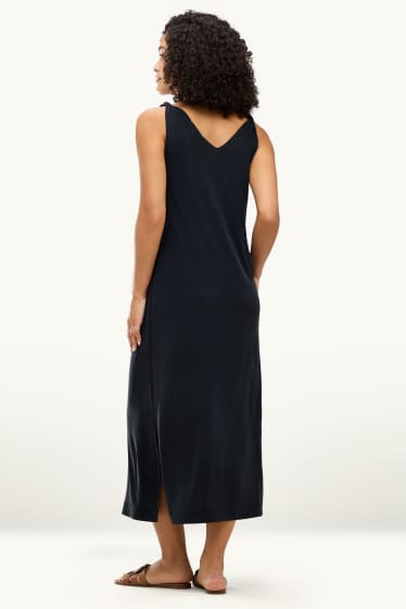 Femmes - Robe avec encolure en V - straight fit - noir
