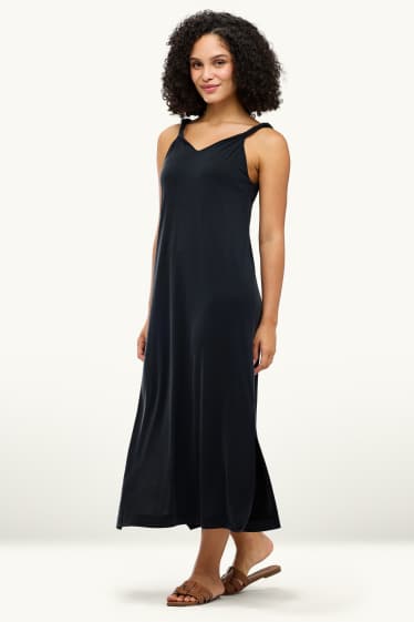 Femmes - Robe avec encolure en V - straight fit - noir