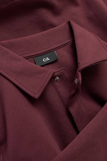 Bărbați - Tricou polo cu mânecă lungă - bordo