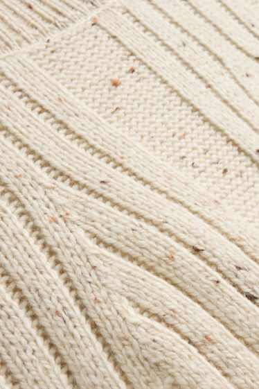 Women - Jumper - cable knit pattern - beige-melange