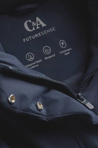Dona - Jaqueta tècnica amb caputxa - folrada - impermeable - blau fosc