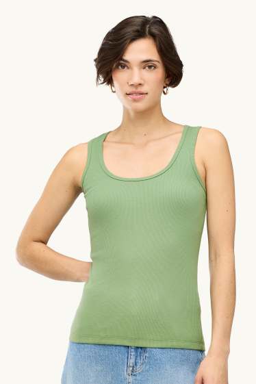 Dames - Top - geribd - groen