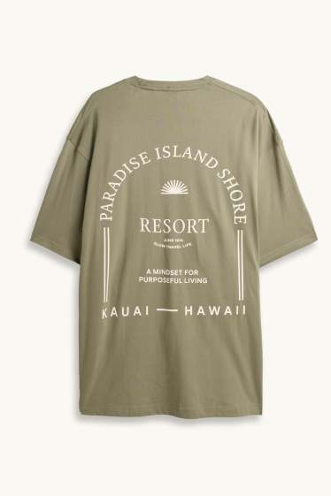 Hommes - T-shirt - relaxed fit - kaki
