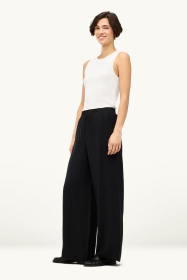 Mujer - Pantalón de oficina - high waist - wide leg - negro