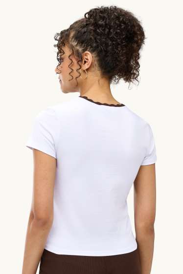 Dámské - Tričko - slim fit - bílá