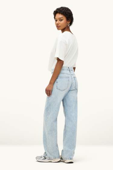 Damen - Baggy Jeans - Mid Waist - helljeansblau