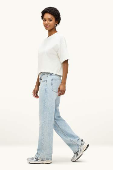 Damen - Baggy Jeans - Mid Waist - helljeansblau