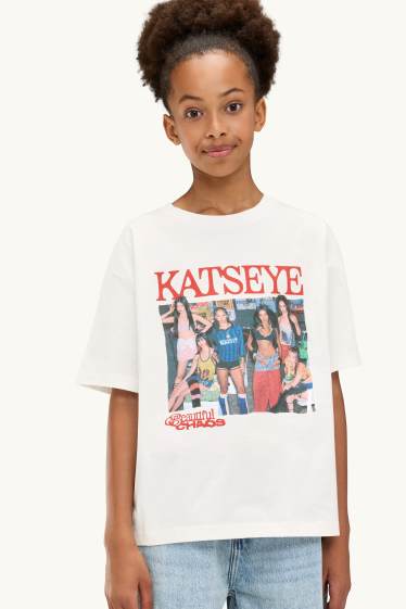 Bambine - Katseye - maglia a maniche corte - bianco