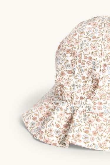 Bébés filles - Petites fleurs - bob bébé - crème