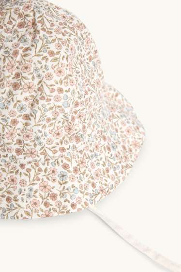 Bébés filles - Petites fleurs - bob bébé - crème