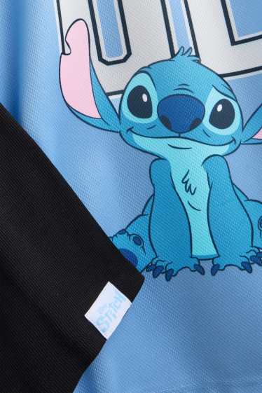 Kinder Mädchen - Lilo & Stitch - Set - Kurzarmshirt und Radlerhose - 2 teilig - blau / schwarz