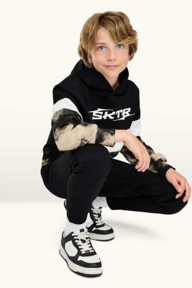 Kinder Buben - Set - Hoodie und Jogginghose - 2 teilig - schwarz
