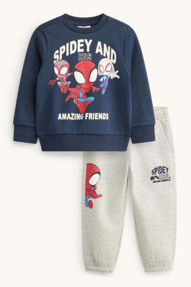 Kinderen: jongens - Spidey - set - sweatshirt en joggingbroek - 2-delig - donkerblauw