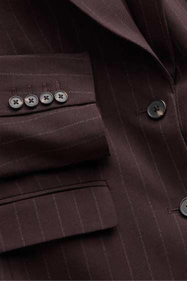 Femei - Blazer lung - regular fit - cu dungi - maro închis