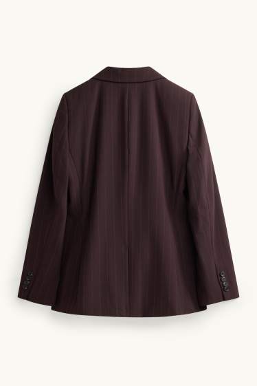Femei - Blazer lung - regular fit - cu dungi - maro închis