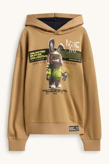 Kinderen: jongens - Konijn - hoodie - lichtbruin