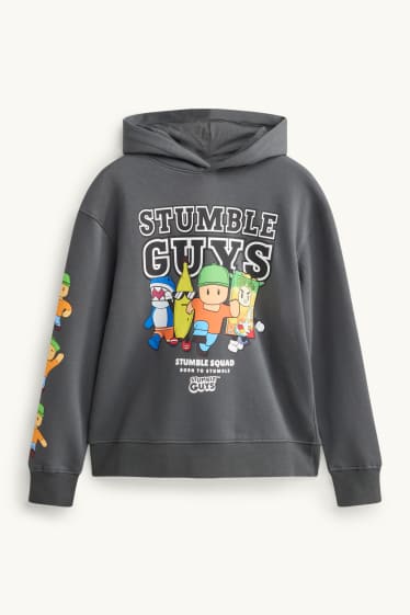 Nen - Stumble Guys - dessuadora amb caputxa - gris fosc