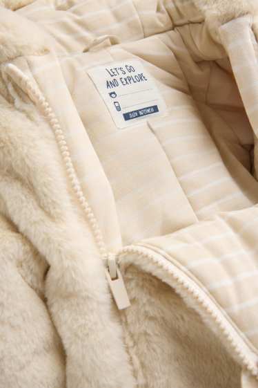 Baby Boys - Baby faux fur snowsuit with hood - cremewhite