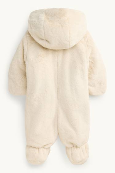 Baby Boys - Baby faux fur snowsuit with hood - cremewhite