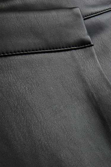 Women - Skort - faux leather - black