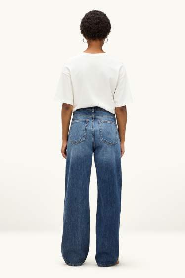 Damen - Baggy Jeans - Mid Waist - jeansblau