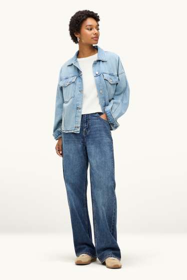 Damen - Baggy Jeans - Mid Waist - jeansblau