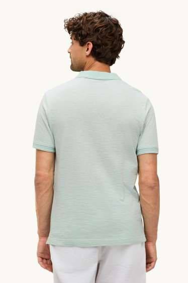 Heren - Poloshirt - regular fit - gestreept - met structuur - lichtgroen