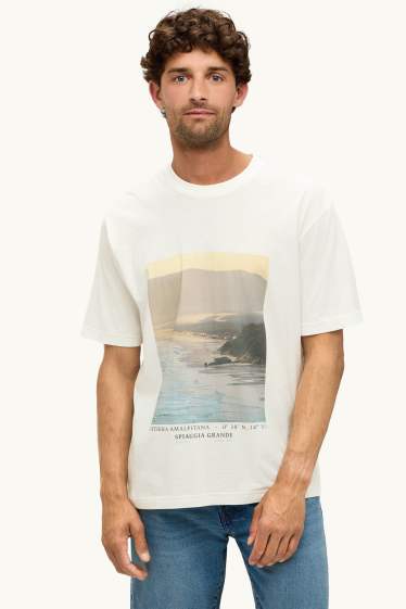 Herren - T-Shirt - Relaxed Fit - weiß