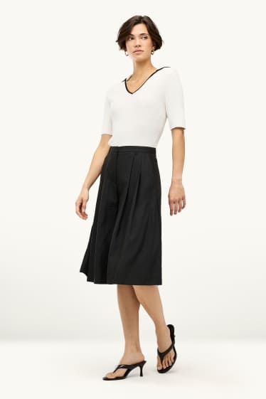 Dames - Bermuda - high waist - zwart