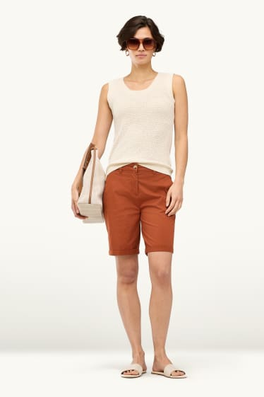 Femmes - Bermudas - mid waist - marron
